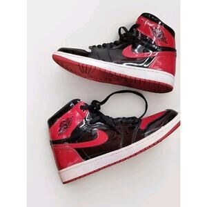 Nike Air Jordan 1 High OG Patent Bred 555088-063 Retro Black Red Men’s Size 10